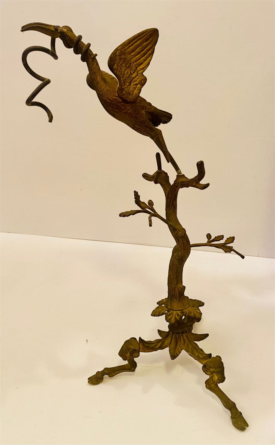 Lot 432: Bronze bird on branch vintage