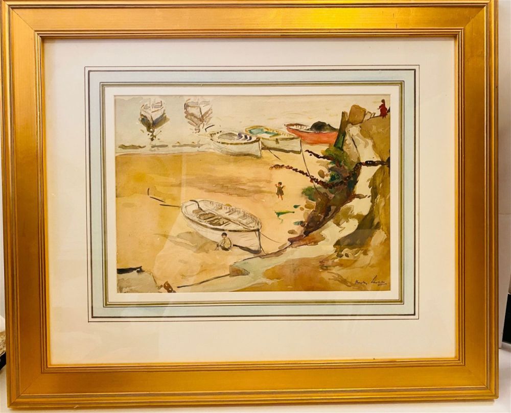 Lot 448: Hayley Lever signed watercolor - nautical