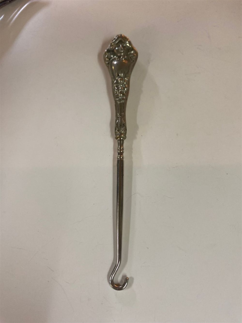 Lot 247: Victorian crochet hook/sterling handle