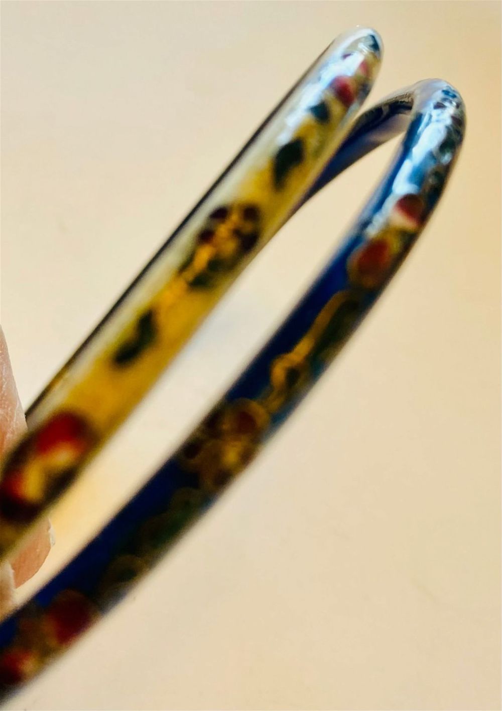 Lot 274: Cloisonne style pair bracelets