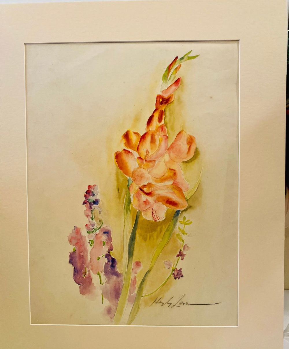 Lot 279: Signed Hayley Lever watercolor flowers