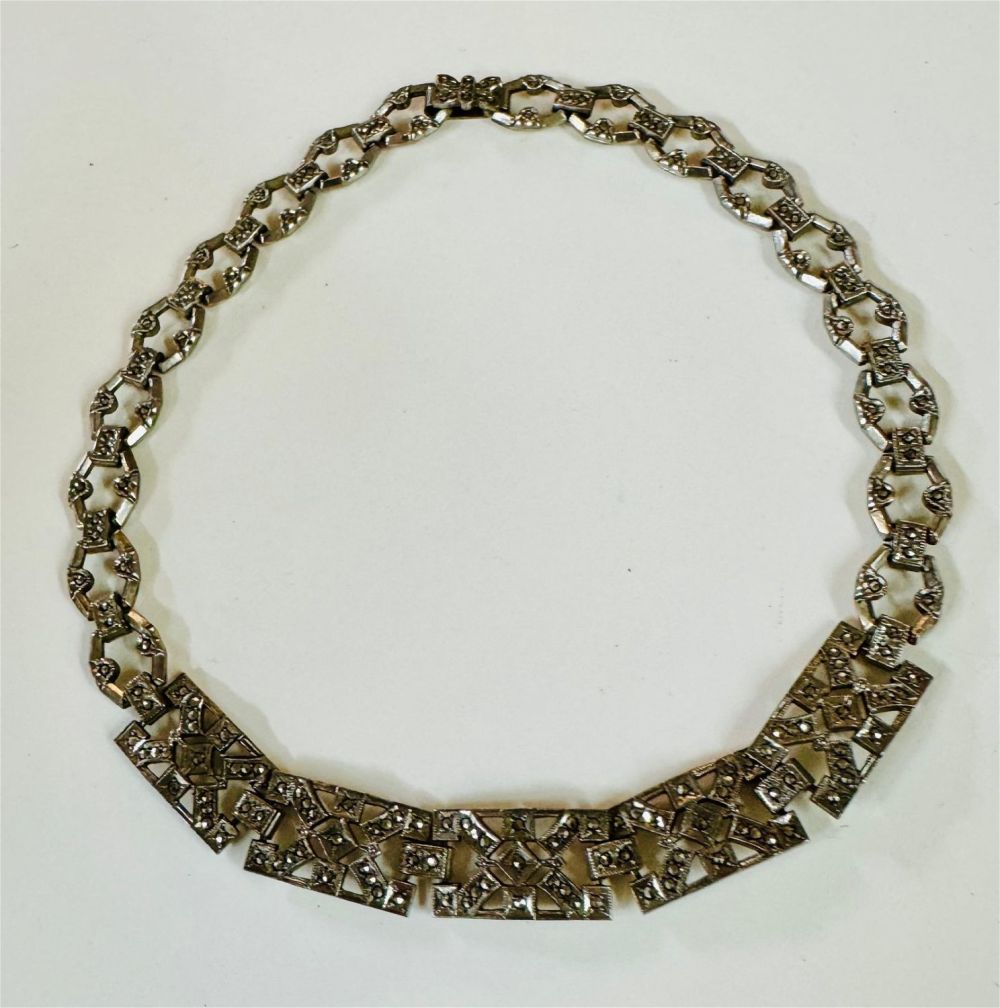Lot 91: Sterling vintage marcasite necklace