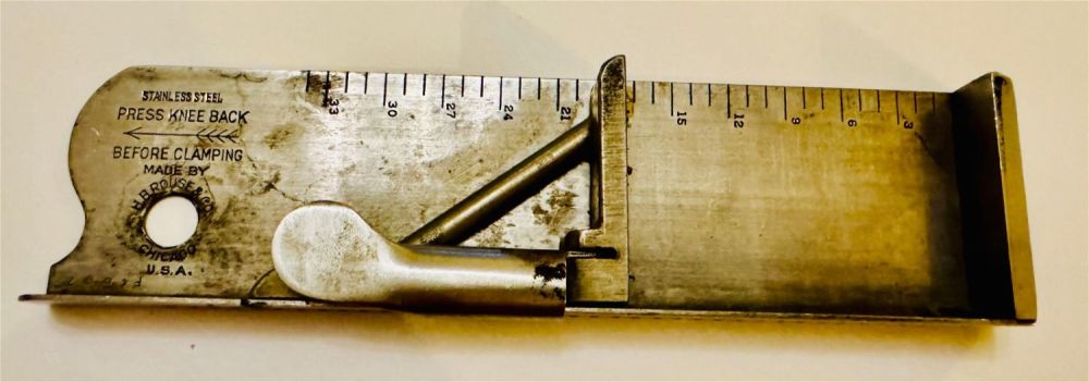 Lot 144: Stainless steel antique shoe measuring tool