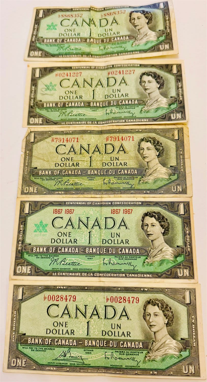 Lot 287: Canadian dollar bills vintage - 5