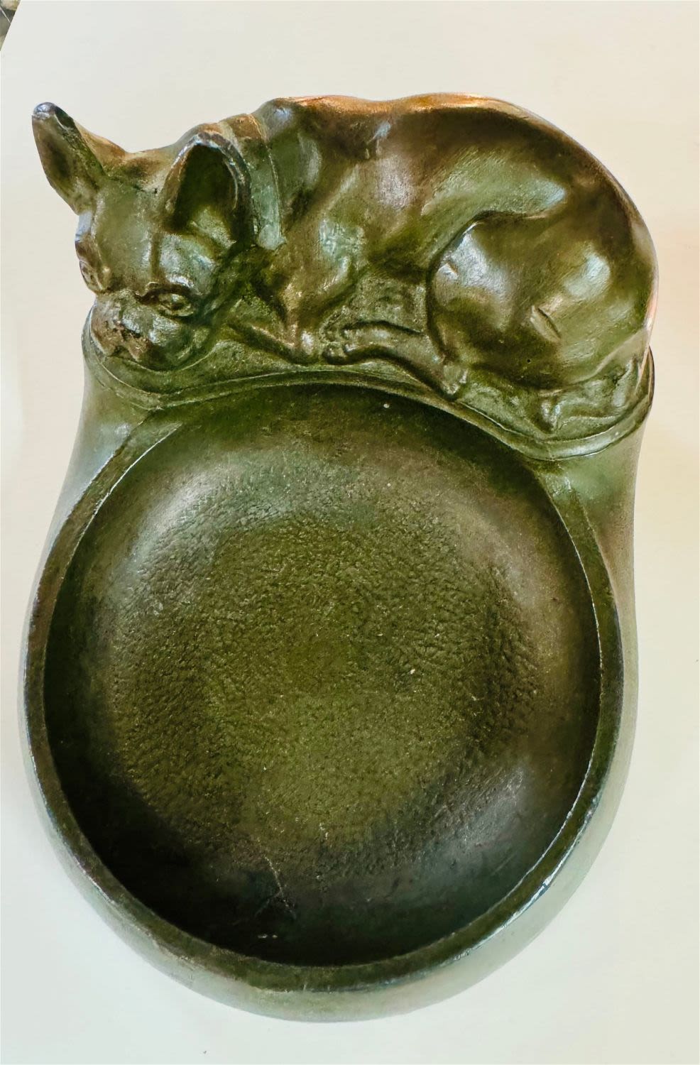 Lot 332: Vintage dog dresser tray/dish
