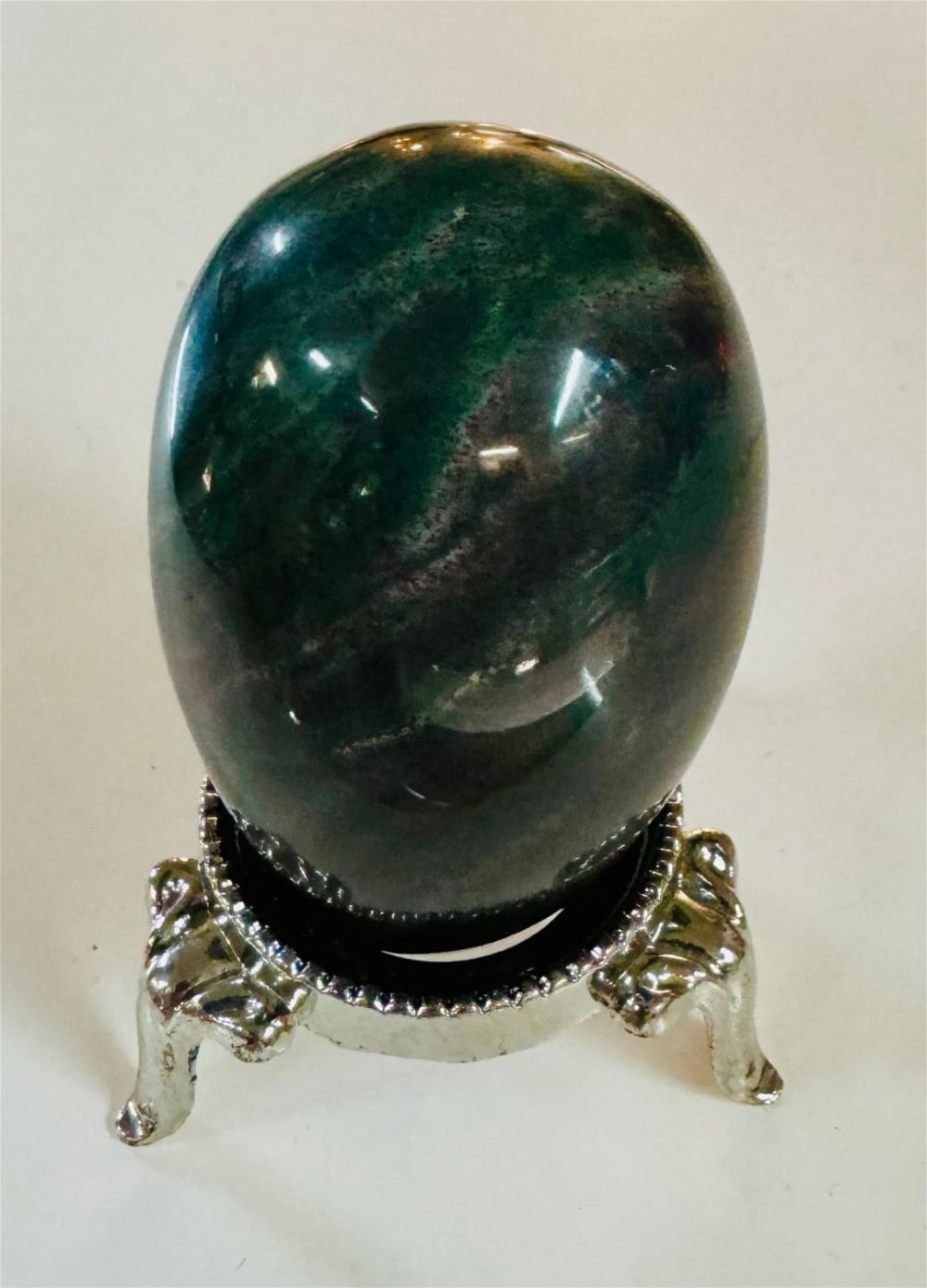 Lot 336: Bloodstone polished egg on stand