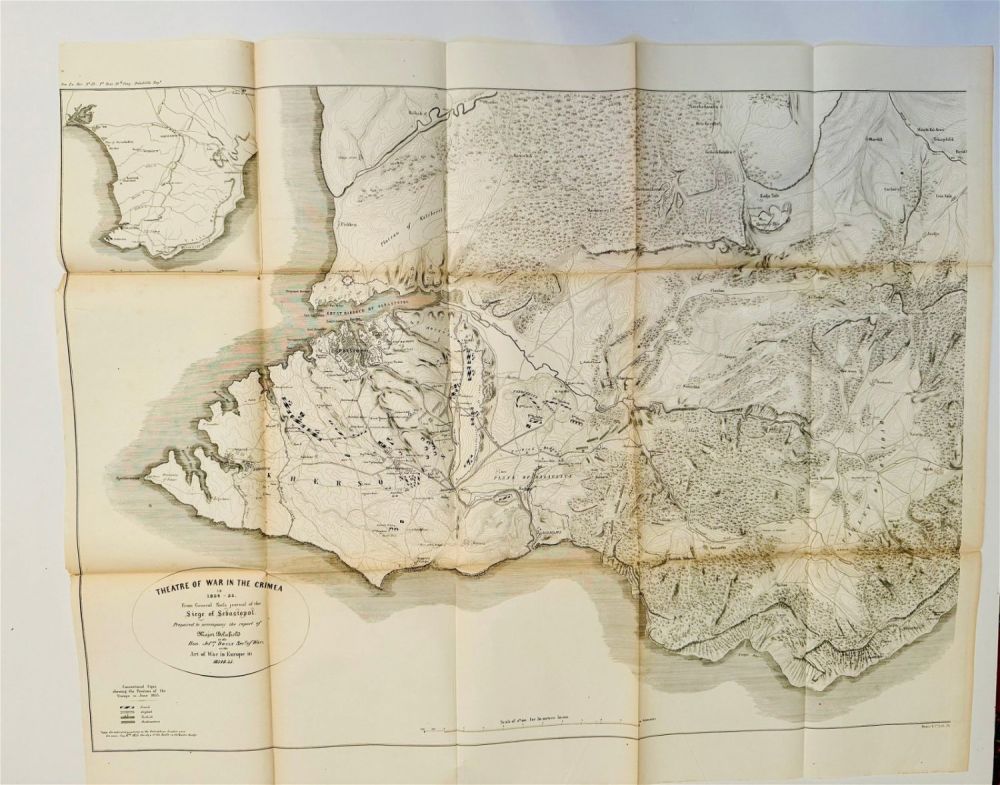 Lot 365: Old map showing Theatre of war in Crimea showing the Siege of Sebastopol