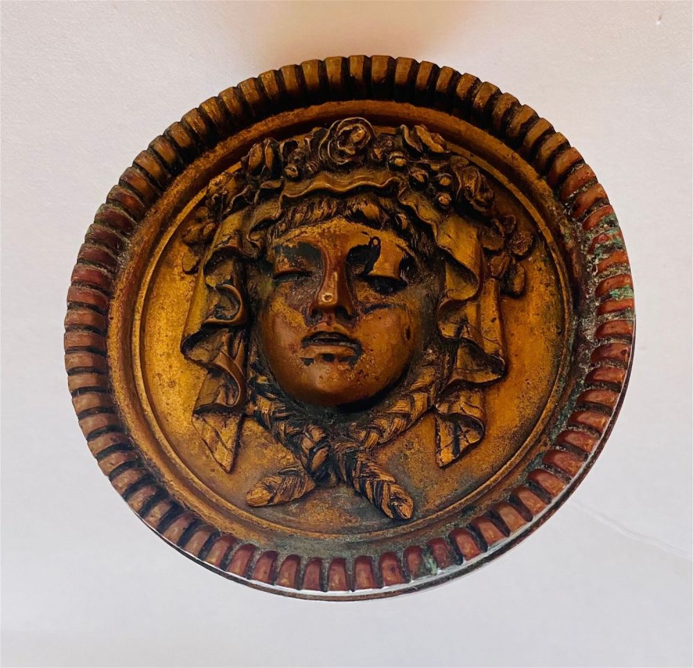 Lot 480: Bronze Victorian tie back lady head
