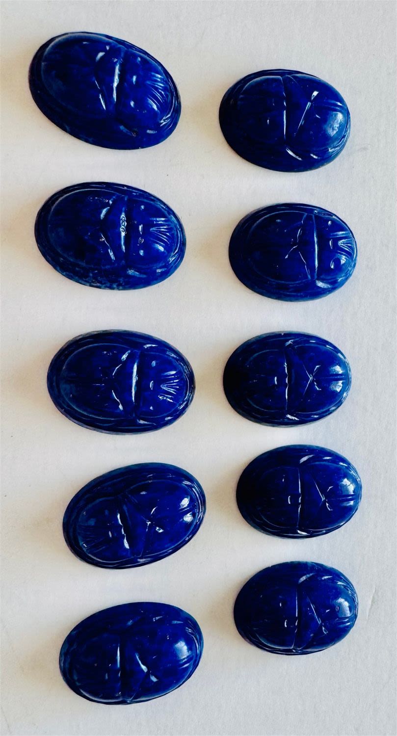 Lot 187: Scarabs cobalt blue ten pieces