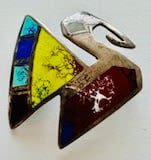 Lot 232: Sterling enamel vintage Peruvian pin /bird