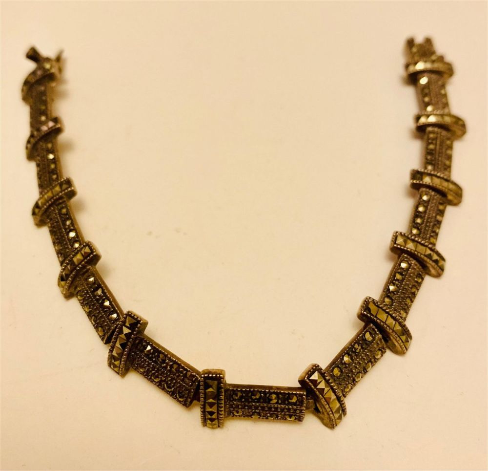Lot 248: Marcasite vintage bracelet sterling