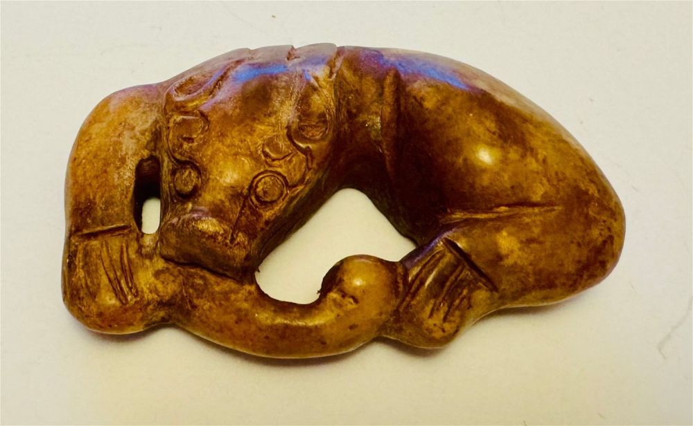 Lot 274: Hardstone Red Mountain specimen mythological creature