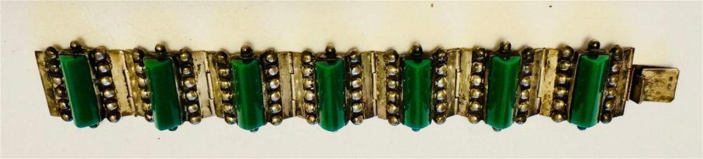 Lot 275: Sterling Mexican vintage bracelet/gemstones