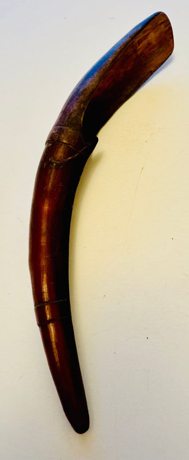 Lot 277: Early carved scoop /buffalo