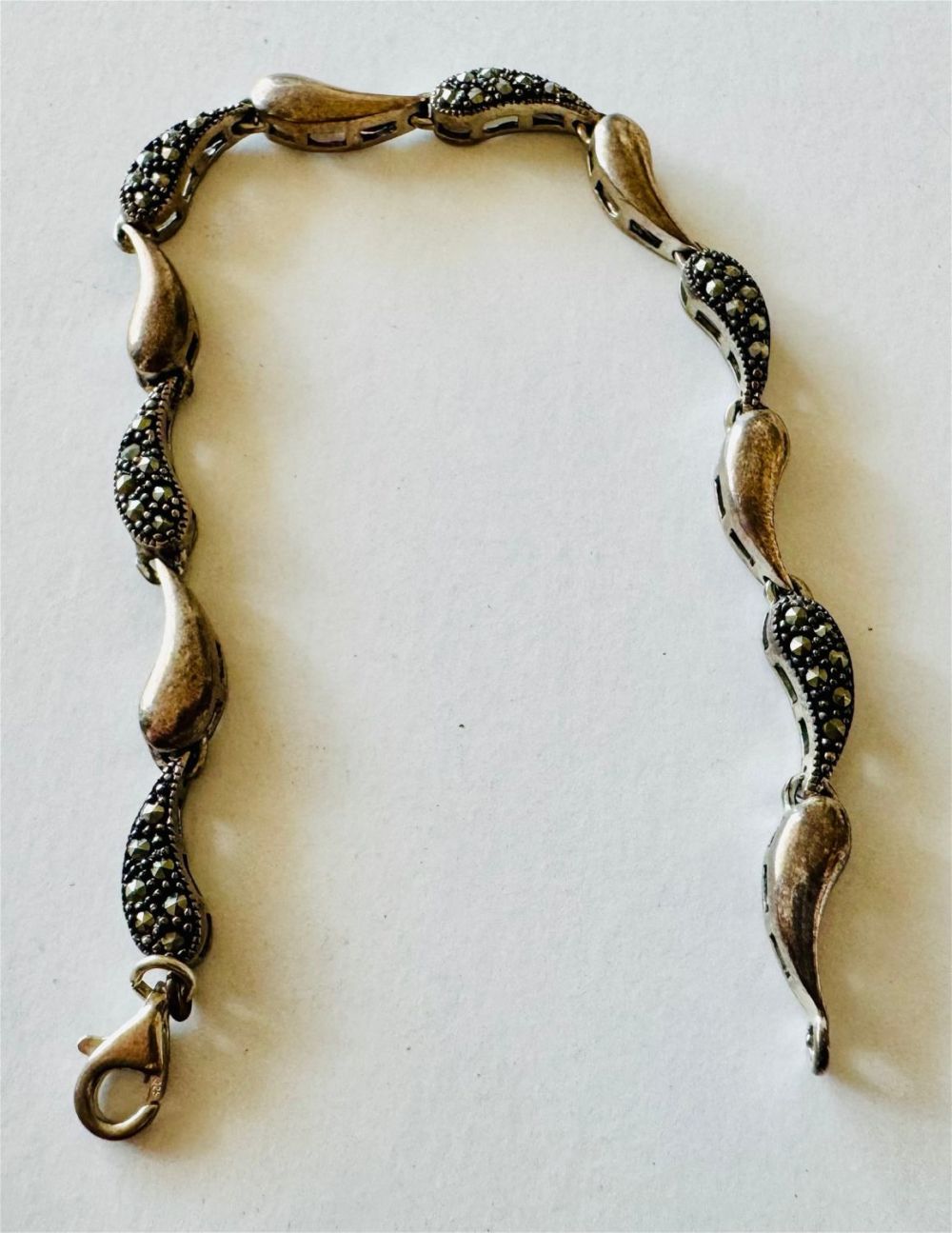 Lot 298: Sterling marcasite vintage bracelet