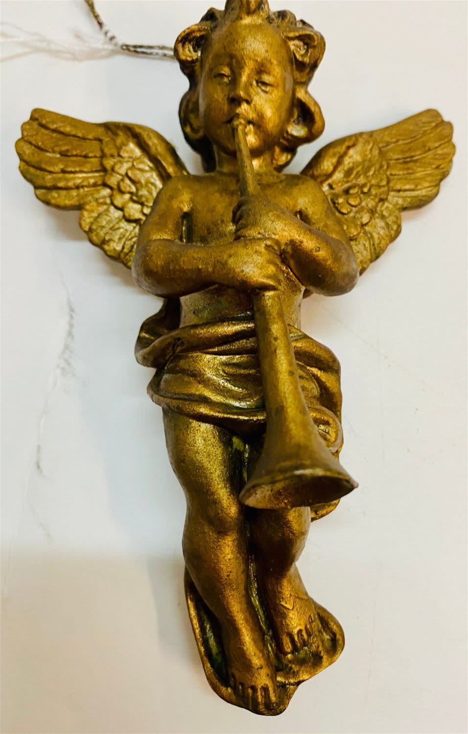 Lot 378: Gold angel wood carved vintage