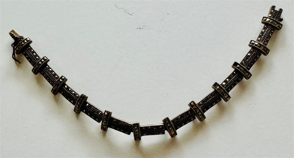 Lot 390: Sterling vintage marcasite necklace