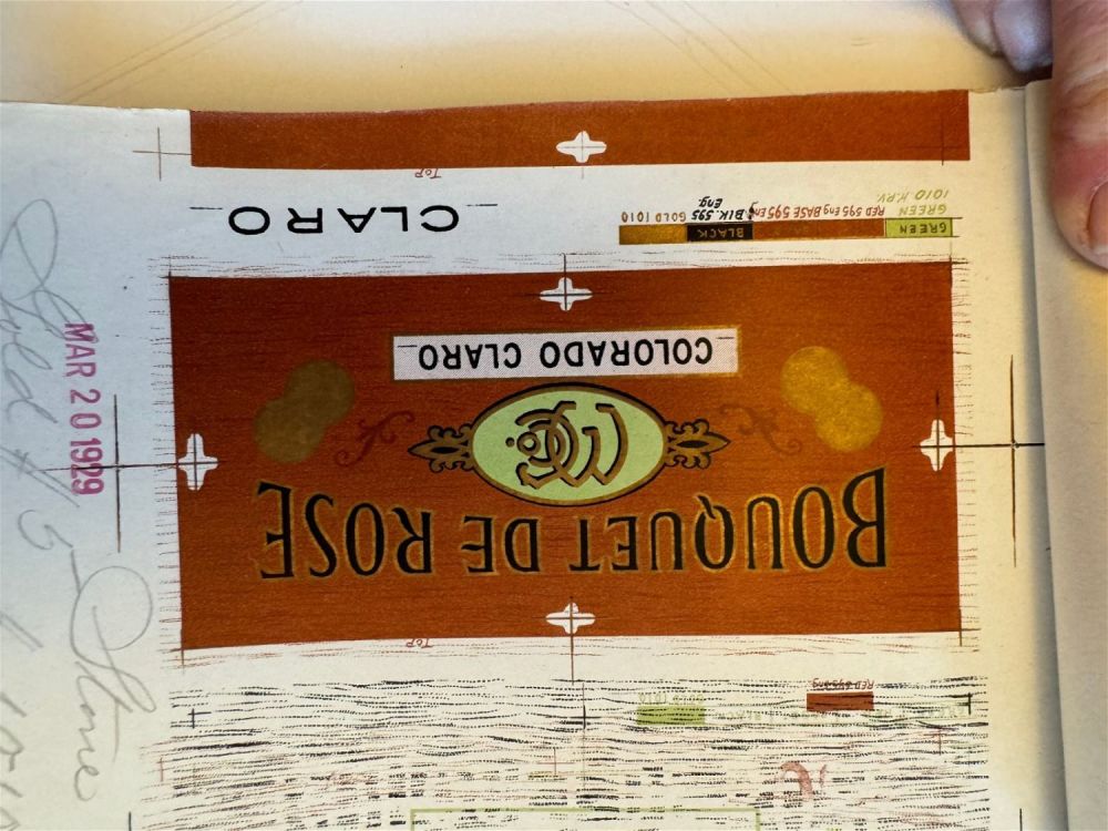 Lot 416: Progressive proof cigar booklet Bouquet de rose