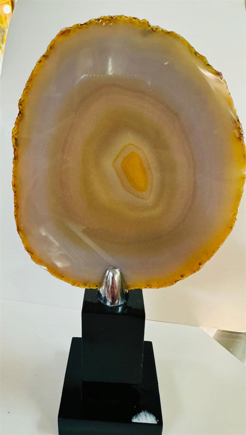 Lot 404: Sliced agate on stand
