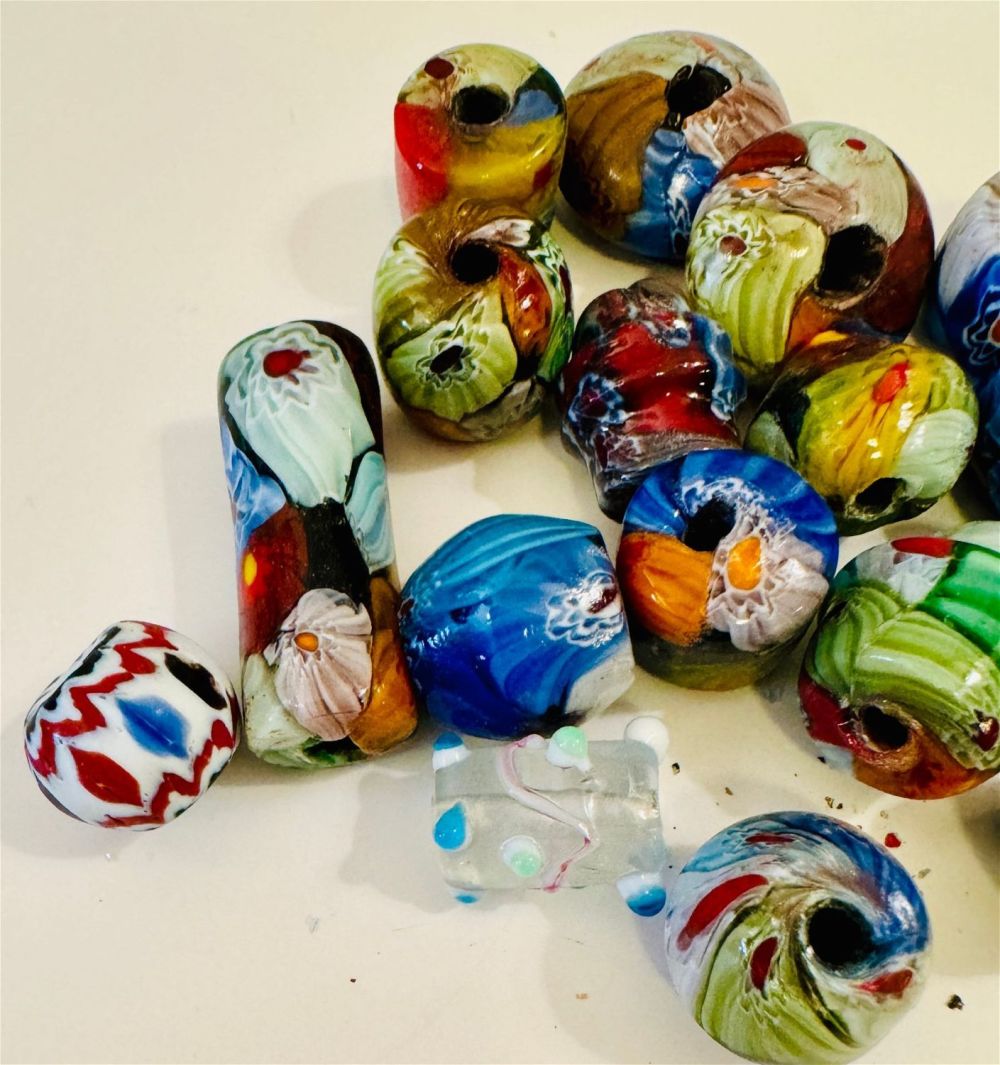 Lot 127: Blown glass beads multi colors in each bead