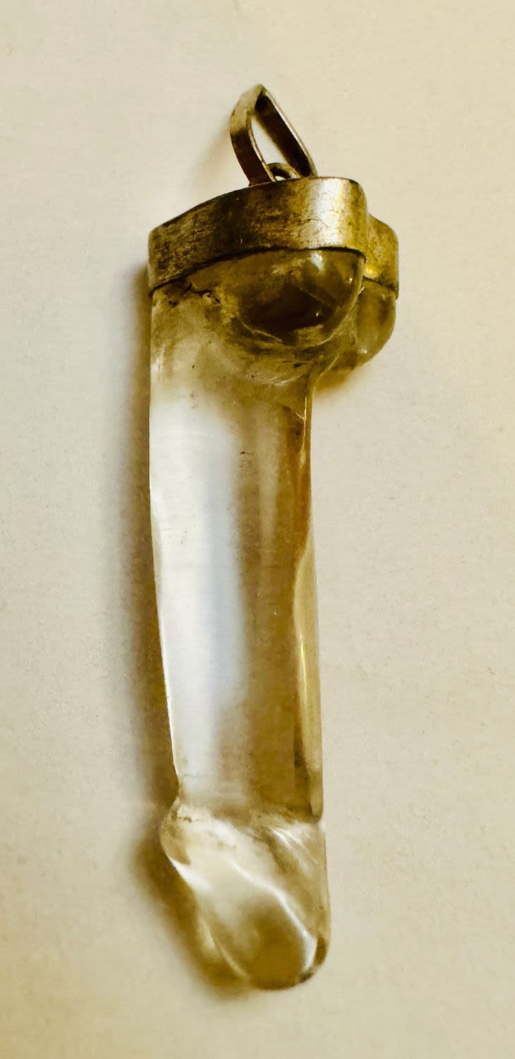 Lot 242: Phallis symbol quartz pendant