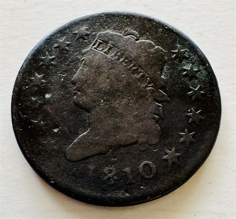 Lot 316: 1810 large cent American coin