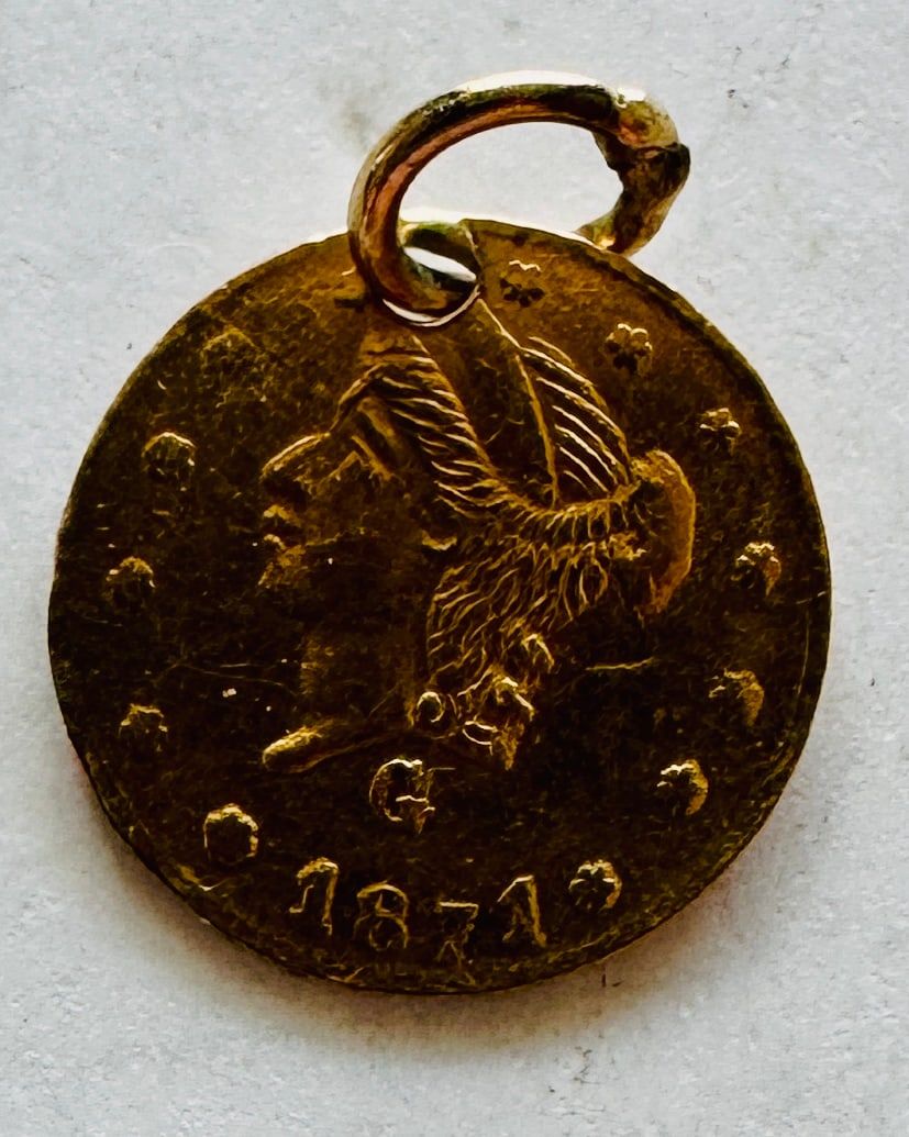 Lot 208: California gold coin 1871 Liberty quarter dollar