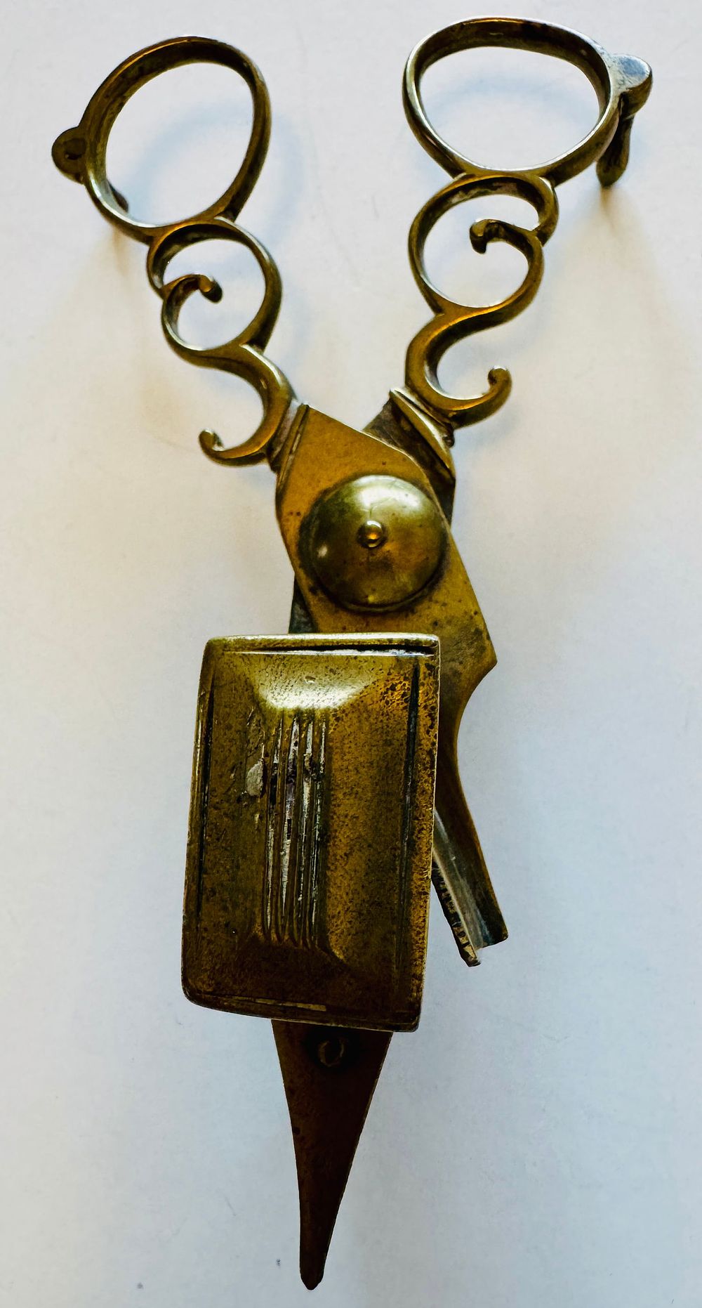 Lot 238: Brass antique candle snuffer wick trimmer