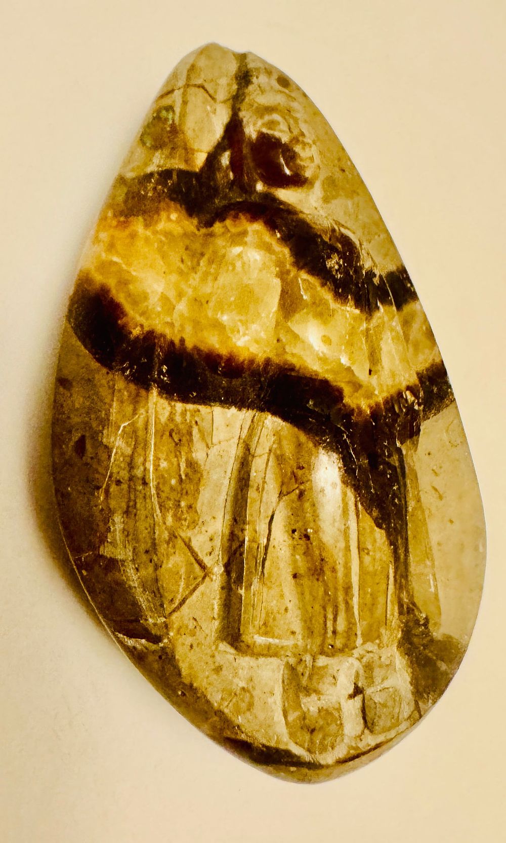 Lot 239: Carved Buddha septarian stone