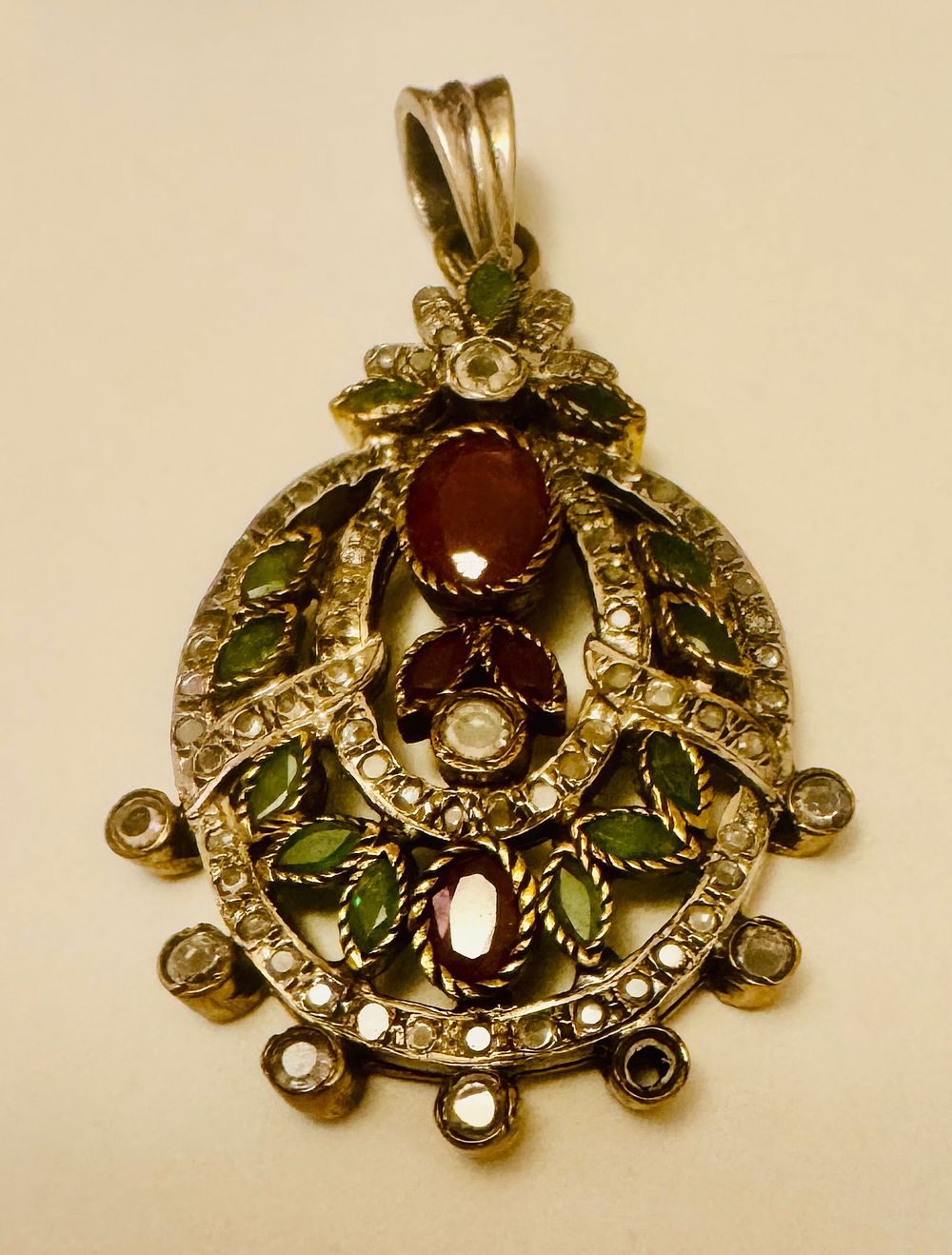 Lot 242: Diamond gemstone sterling pendant