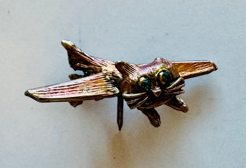 Lot 255: Cat with wings pin/plane