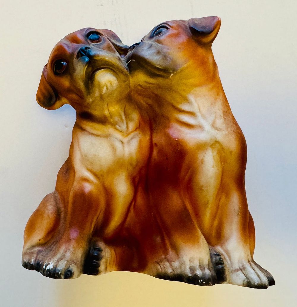 Lot 270: Pair dogs vase vintage