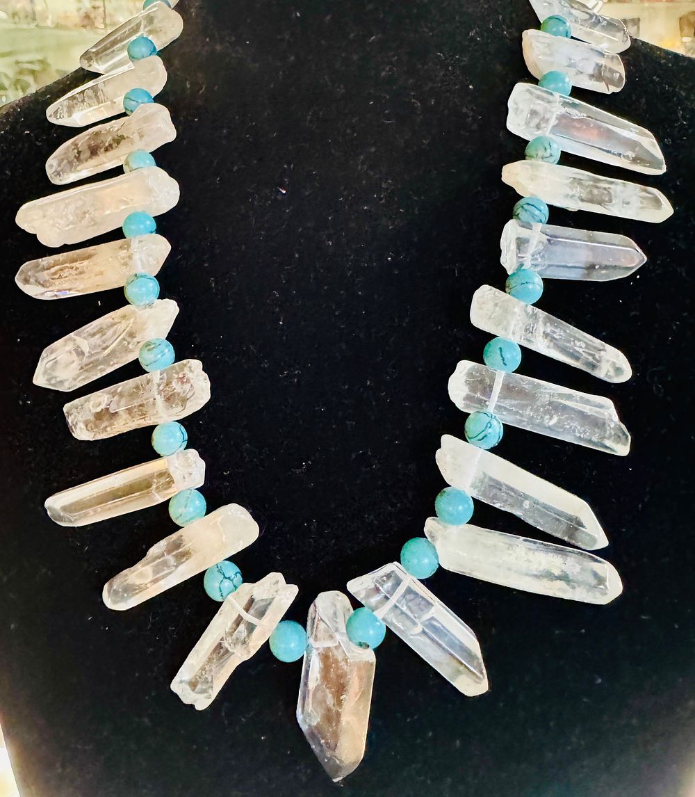 Lot 287: Quartz crystal point custom necklace