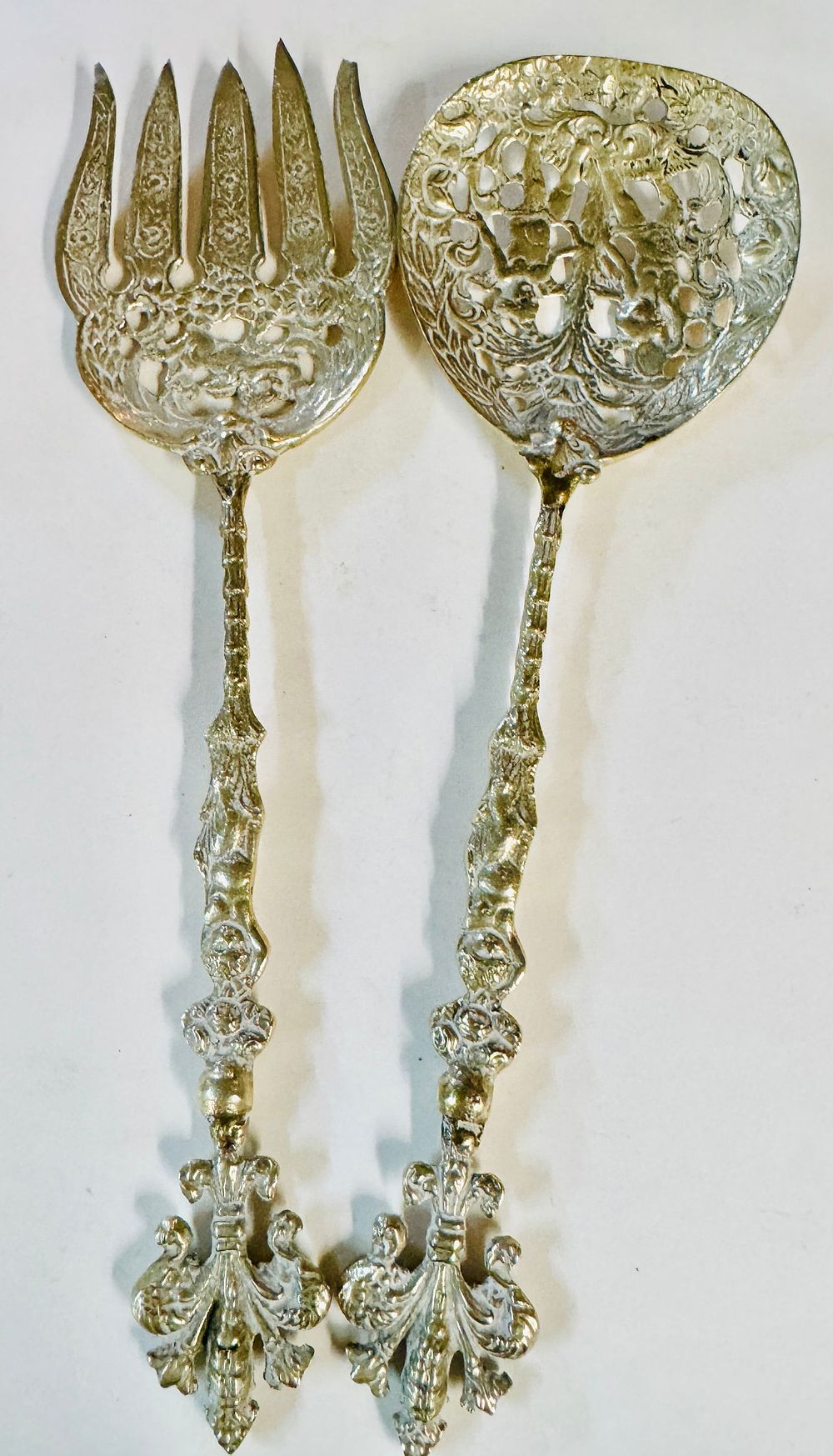 Lot 290: Large silver fork/spoon