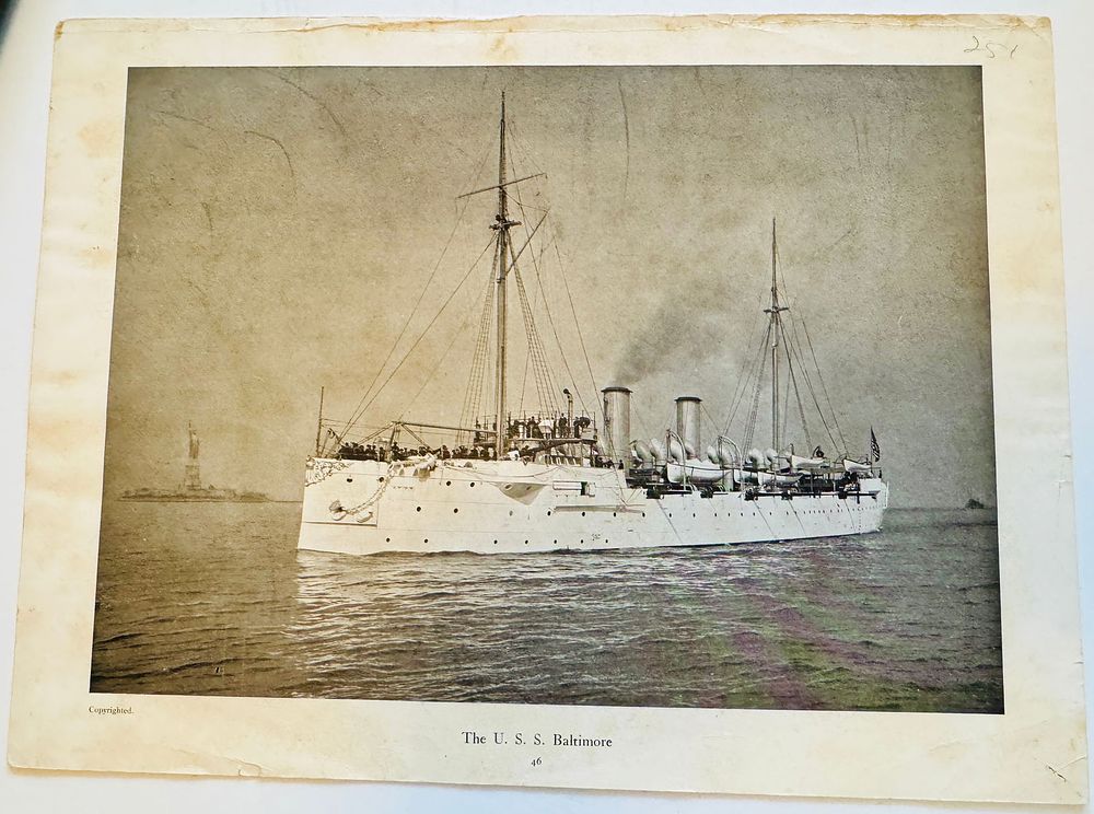 Lot 297: Ship print - Newark and the Baltimore
