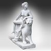 A Carrara marble sculpture of Ariadne and the panther, after J.H. Danecker Gustavsberg 106 x 86 Image - 2