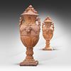 An impressive pair of Swedish-style composition stone covered urns 169 x 67 x 74 cm. (66.5 x Image - 1