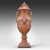 An impressive pair of Swedish-style composition stone covered urns 169 x 67 x 74 cm. (66.5 x Image - 2