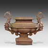 An impressive pair of cast iron Arts and Crafts garden urns 113 x 147 x 100 cm. (44.4 x 57.8 x Image - 2