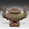 An impressive pair of cast iron Arts and Crafts garden urns 113 x 147 x 100 cm. (44.4 x 57.8 x Image - 8