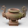An impressive pair of cast iron Arts and Crafts garden urns 113 x 147 x 100 cm. (44.4 x 57.8 x Image - 9
