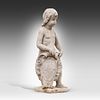 A sandstone sculpture of a putto bearing a coat of arms 71 x 27 x 22 cm. (27.9 x 10.6 x 8.6 in.). Image - 1