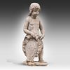 A sandstone sculpture of a putto bearing a coat of arms 71 x 27 x 22 cm. (27.9 x 10.6 x 8.6 in.). Image - 5