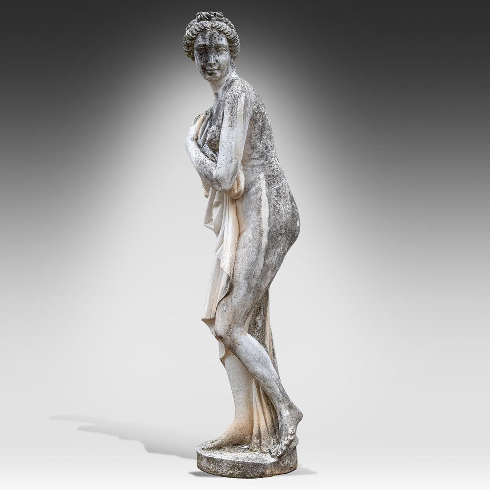 A composite stone garden figure of the Venus Italica after Antonio Canova 163 x 39 x 40 cm. 