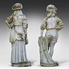 Two marble sculptures of a boy and girl dressed as a shepherd and a shepherdess, H 151 - 55 - Image - 4
