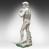 A composite stone garden sculpture of David, after Michelangelo 170 x 60 x 45 cm. (66.9 x 23.6 Image - 2