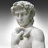 A composite stone garden sculpture of David, after Michelangelo 170 x 60 x 45 cm. (66.9 x 23.6 Image - 6