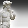A composite stone garden sculpture of David, after Michelangelo 170 x 60 x 45 cm. (66.9 x 23.6 Image - 7