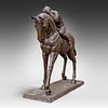 A bronze statue of a jockey 218 x 265 x 76 cm. (85.8 x 104.3 x 29.9 in.). A bronze statue of a Image - 3