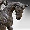 A bronze statue of a jockey 218 x 265 x 76 cm. (85.8 x 104.3 x 29.9 in.). A bronze statue of a Image - 5